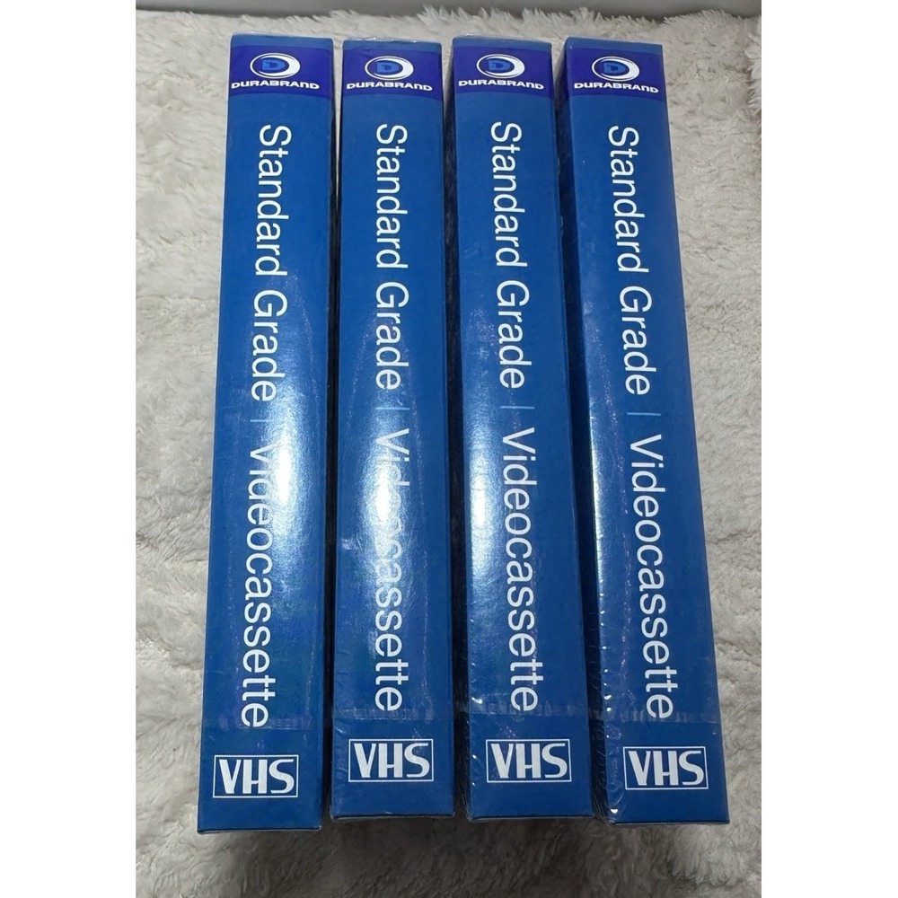 LOT of 4 Durabrand T120 Standard Videocassettes 6 Hours Blank VHS Sealed NEW!